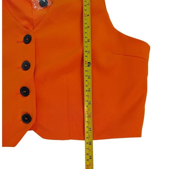 Love Tree Womens Orange Button-Up Vest Size Large With Extra Button. NWT - Picture 6 of 6